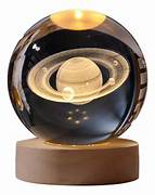 ESFERA LED 3D CON BASE DE MADERA