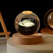 ESFERA LED 3D CON BASE DE MADERA
