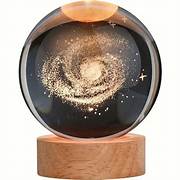 ESFERA LED 3D CON BASE DE MADERA